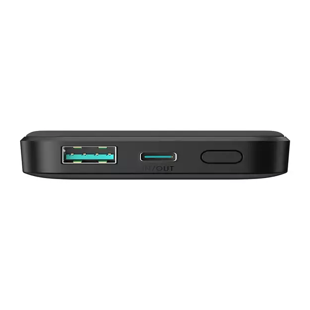 Powerbank Joyroom JR-W020 Mini 5000mAh USB-A USB-C inductive 20W - black + USB-C / USB-C cable 5