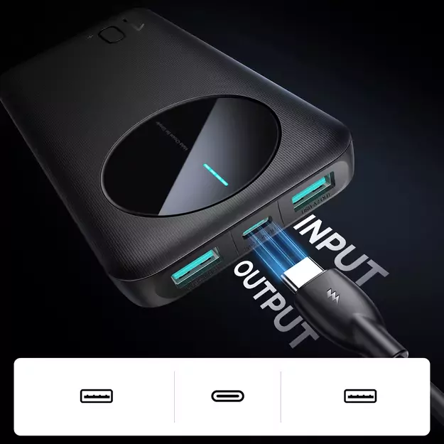 Powerbank Joyroom JR-PBF12 10000mAh 2.4A 2x USB-A 1x USB-C - black 8