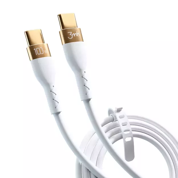 3mk Hyper Silicone Cable USB-C / USB-C 100W 2m - white 1