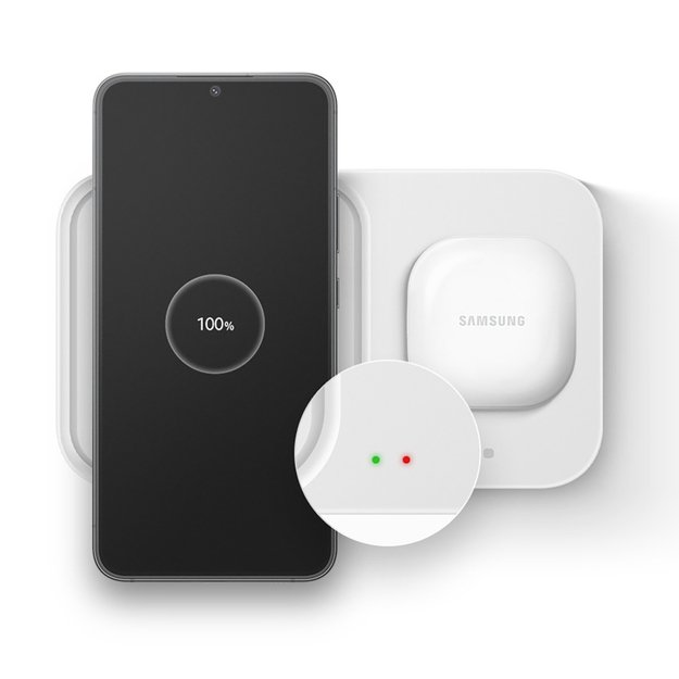 Samsung Wireless Charger Duo EP-P5400TWEGEU inductive charger 15W - white + mains charger + cable 4