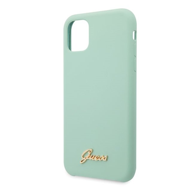 Guess GUHCN65LSLMGG iPhone 11 Pro Max green/green hard case Silicone Vintage Gold Logo 2