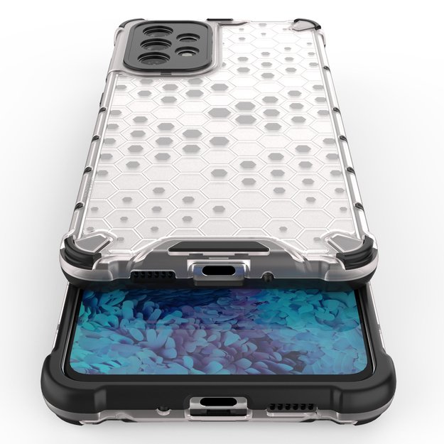 Honeycomb case armored cover with a gel frame for Samsung Galaxy A73 black 28