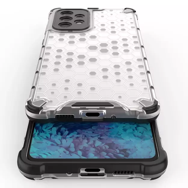 Honeycomb case armored cover with a gel frame for Samsung Galaxy A73 black 8