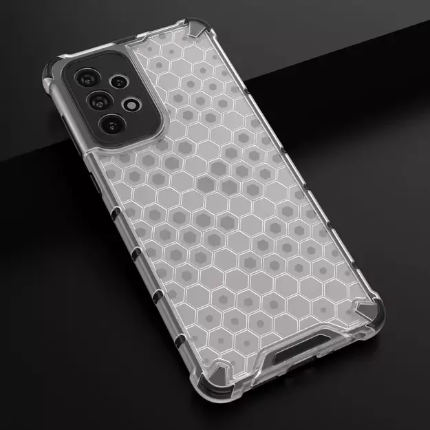 Honeycomb case armored cover with a gel frame for Samsung Galaxy A73 black 18