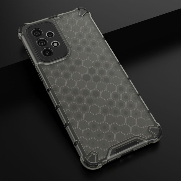 Honeycomb case armored cover with a gel frame for Samsung Galaxy A73 black 39