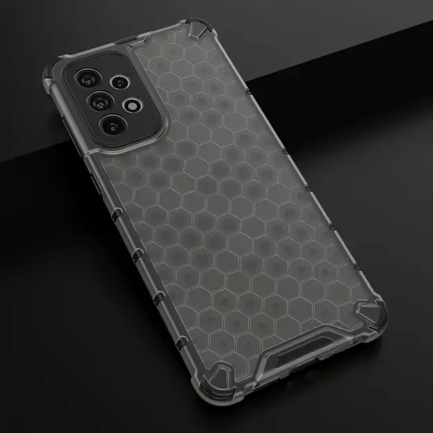 Honeycomb case armored cover with a gel frame for Samsung Galaxy A73 black 19