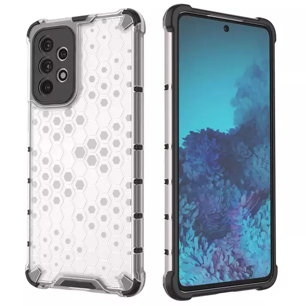 Honeycomb case armored cover with a gel frame for Samsung Galaxy A73 black 16
