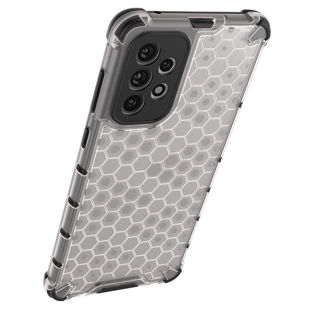 Honeycomb case armored cover with a gel frame for Samsung Galaxy A73 black 35