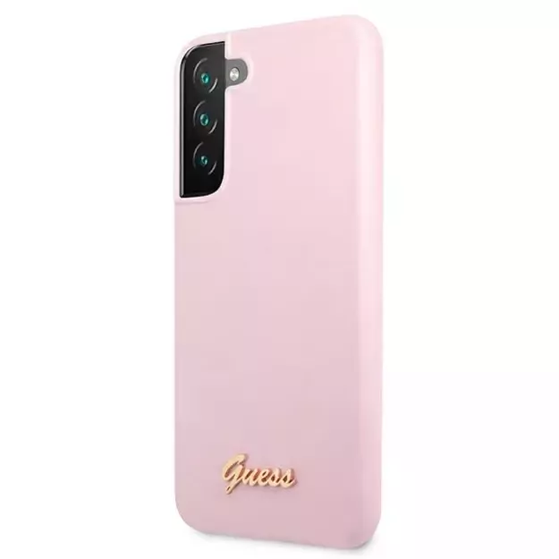 Guess GUHCS22MLSLMGLA S22+ S906 lavender/lavender hardcase Silicone Script Metal Logo 1