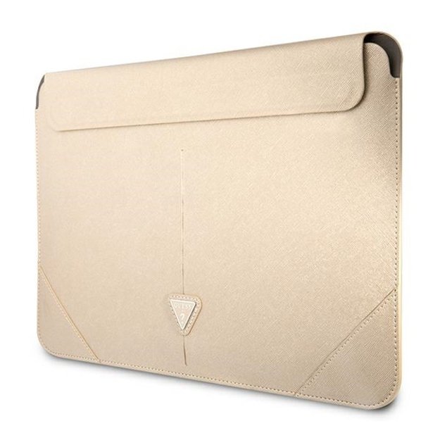 Guess Saffiano Triangle Logo case for a 14&quot  laptop - beige 4