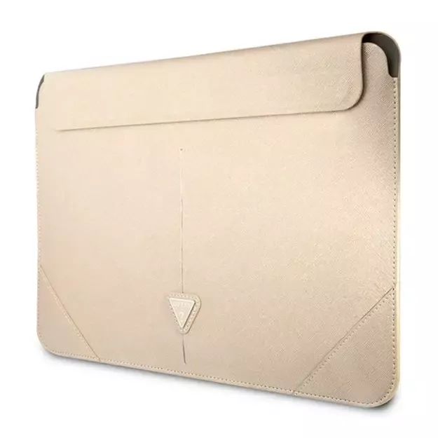 Guess Saffiano Triangle Logo case for a 14&quot  laptop - beige 1