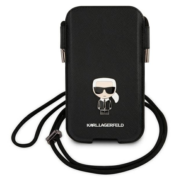Karl Lagerfeld Torebka KLHCP12LOPHKMK 6,7  czarny/black hardcase Saffiano Ikonik Karl s 2