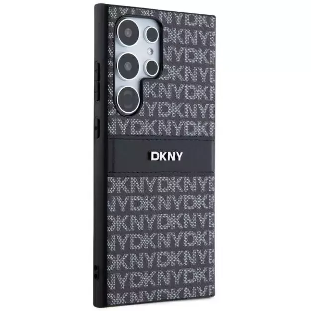 DKNY Leather Mono Stripe &amp  Metal Logo case for Samsung Galaxy S24 Ultra - black 9