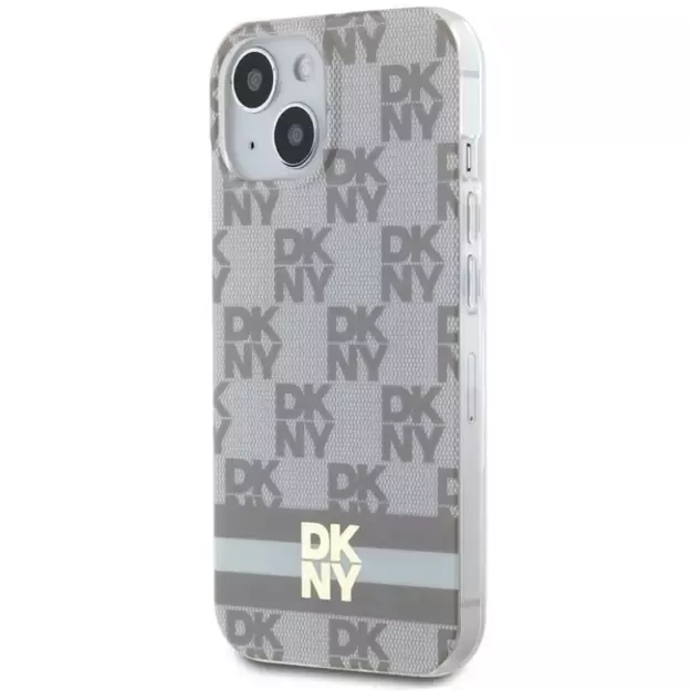 DKNY IML Checkered Mono Pattern &amp  Printed Stripes MagSafe case for iPhone 15 / 14 / 13 - beige 8