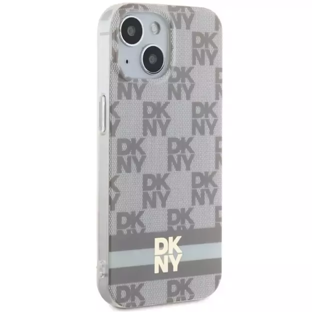 DKNY IML Checkered Mono Pattern &amp  Printed Stripes MagSafe case for iPhone 15 / 14 / 13 - beige 10