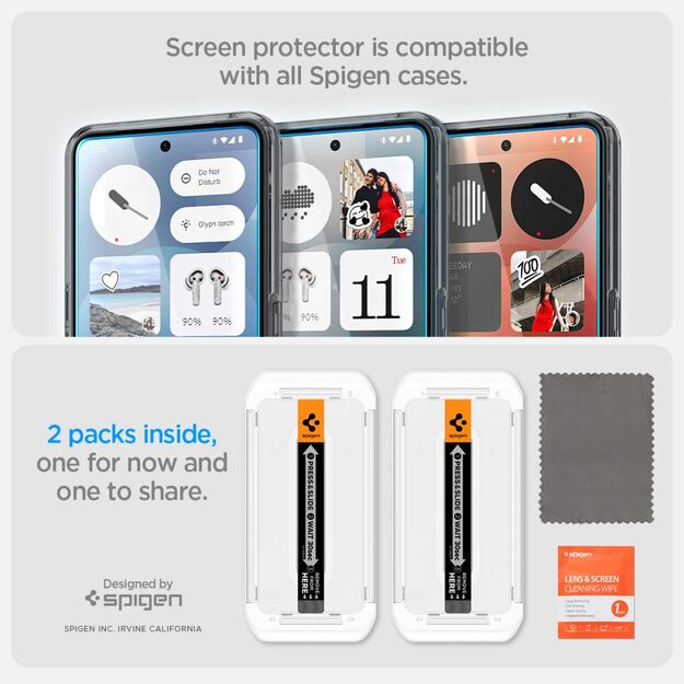 Spigen Glas.TR EZ Fit Tempered Glass 2-pack for Nothing Phone 3 - Transparent 12