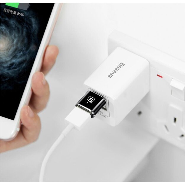 Baseus Mini USB-A to USB-C OTG adapter - black 1