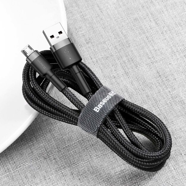 Baseus Cafule Cable CAMKLF-AG1 USB-A / micro USB 2.4A 0.5 m - black-gray 6