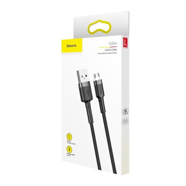 Baseus Cafule Cable CAMKLF-AG1 USB-A / micro USB 2.4A 0.5 m - black-gray 10
