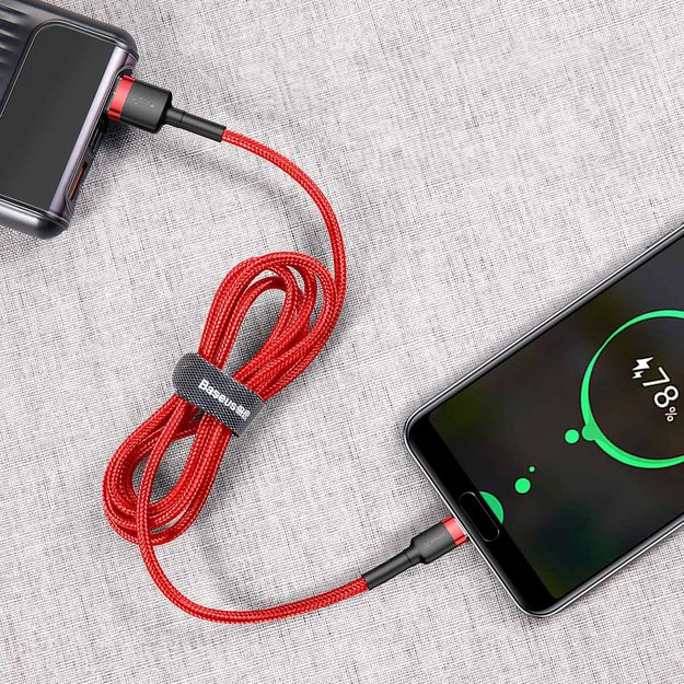 Baseus Cafule USB-A / USB-C QC 3.0 3A cable 1 m - red 9