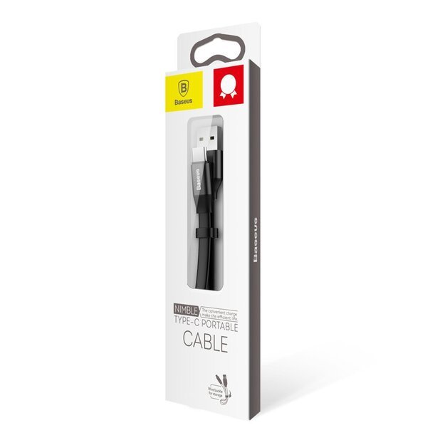 Baseus Nimble flat cable USB / USB-C cable with holder 2A 0.23M black (CATMBJ-01) 14