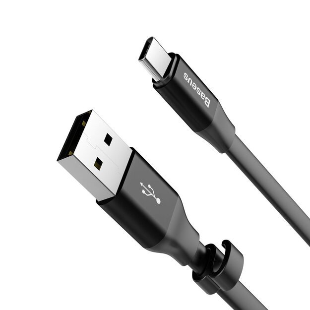Baseus Nimble flat cable USB / USB-C cable with holder 2A 0.23M black (CATMBJ-01) 5