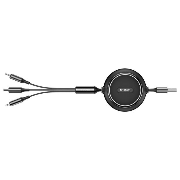 Baseus Golden Loop 3in1 extendable cable USB - micro USB / Lightning / USB-C 3.5A 35cm - 120cm black (CAMLT-JH01) 2