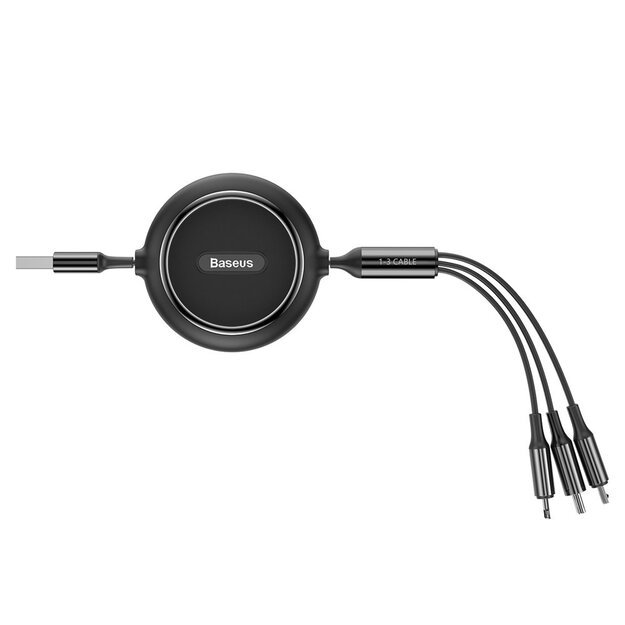 Baseus Golden Loop 3in1 extendable cable USB - micro USB / Lightning / USB-C 3.5A 35cm - 120cm black (CAMLT-JH01) 4