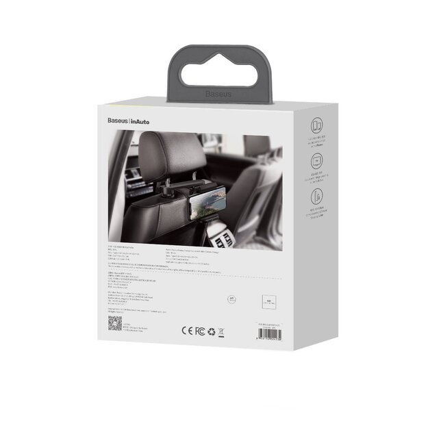 Baseus car headrest phone holder with built-in 15 W Qi wireless charger black (WXHZ-01) 6