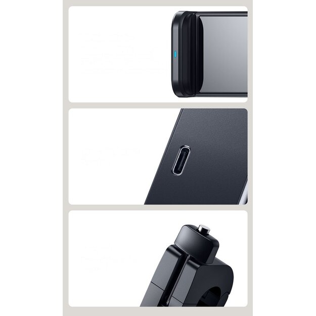 Baseus car headrest phone holder with built-in 15 W Qi wireless charger black (WXHZ-01) 20
