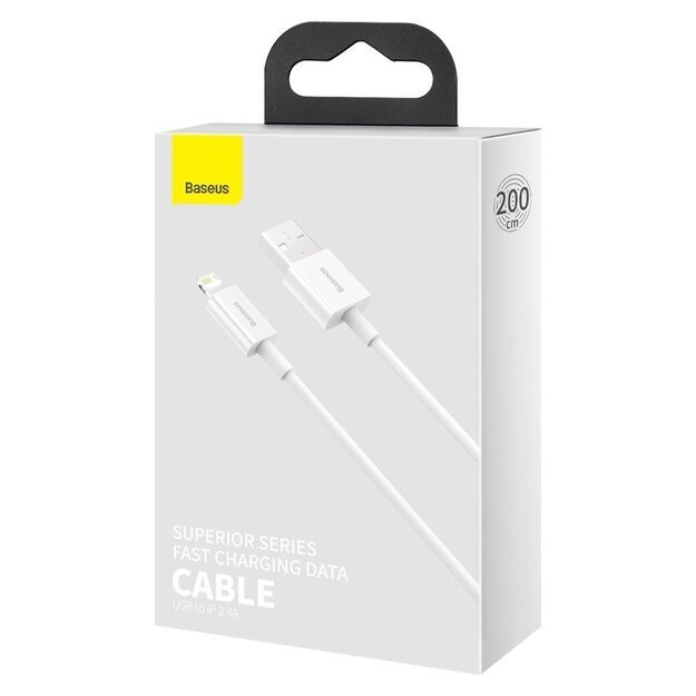 Baseus Superior USB - Lightning 2.4A 2 m cable White (CALYS-C02) 4