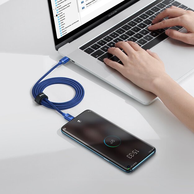 Baseus CAJY000603 USB-C - USB-C PD cable 100W 5A 480Mb/s 1.2m - blue 7