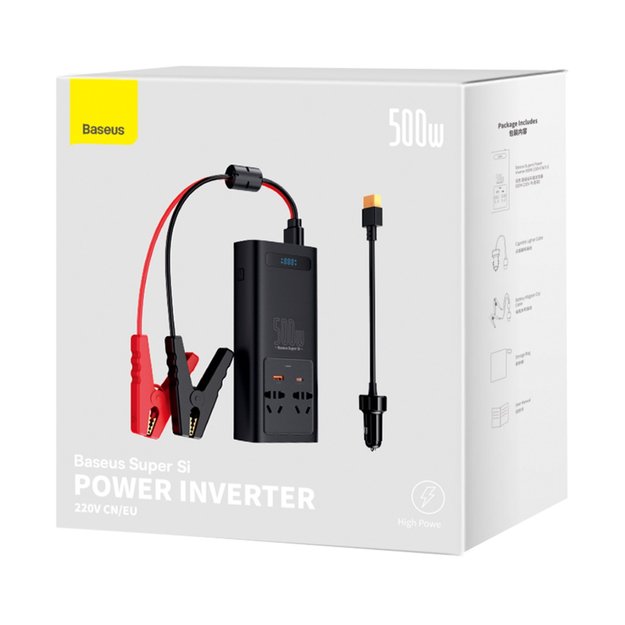 Baseus car power inverter 150W 12V / 500W 220V (EU and CN plug) black (CGNB000101) 4