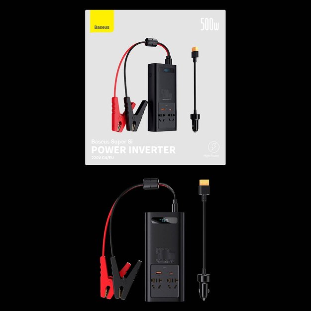 Baseus car power inverter 150W 12V / 500W 220V (EU and CN plug) black (CGNB000101) 23