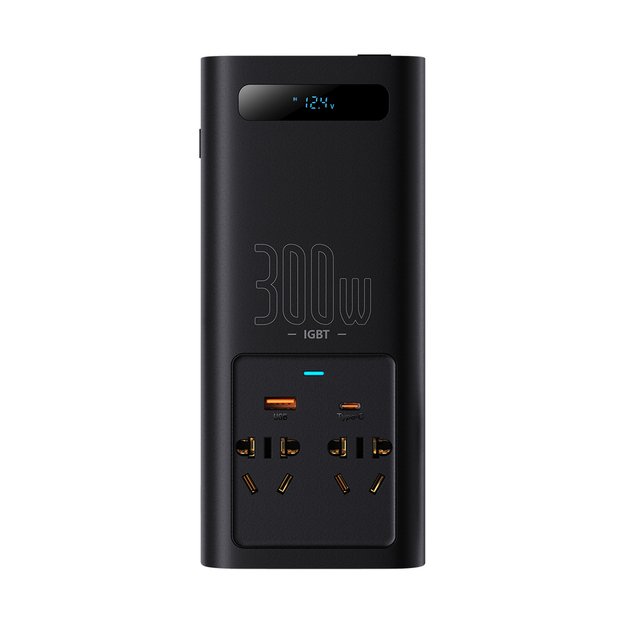 Baseus IGBT Car Inverter Inverter 300W 220V (CN / EU Plug) Black (CGNB010101) 1