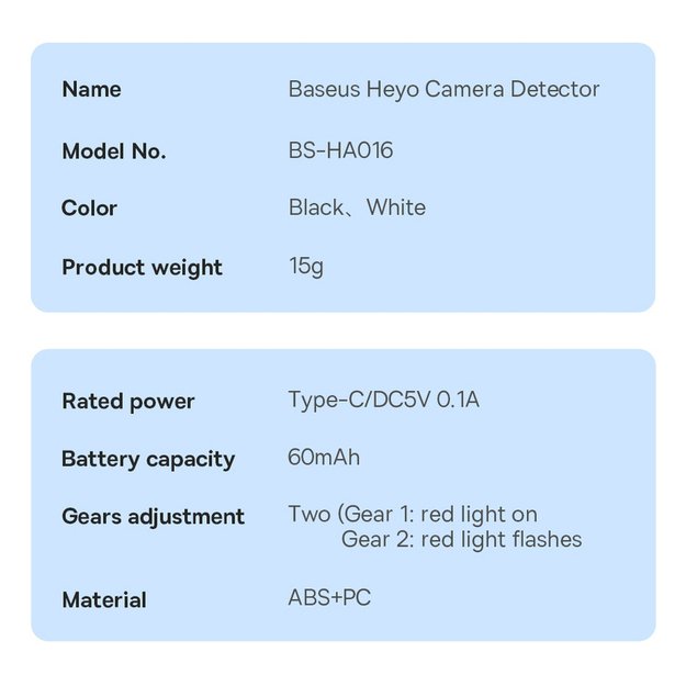 Baseus Heyo hidden camera detector white (FMHY000002) 22