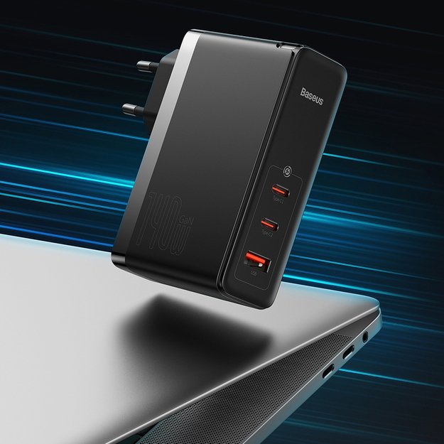 Baseus GaN5 Pro fast charger 2xUSB-C + USB 140W EU black (CCGP100201) 25