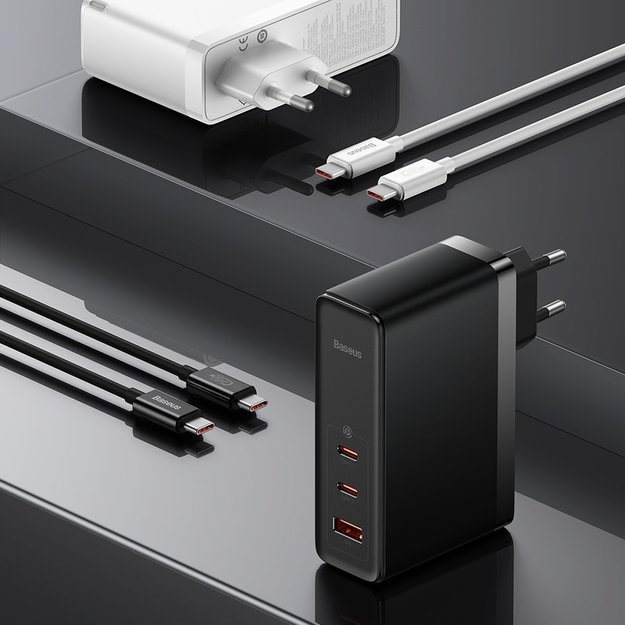 Baseus GaN5 Pro fast charger 2xUSB-C + USB 140W EU black (CCGP100201) 7