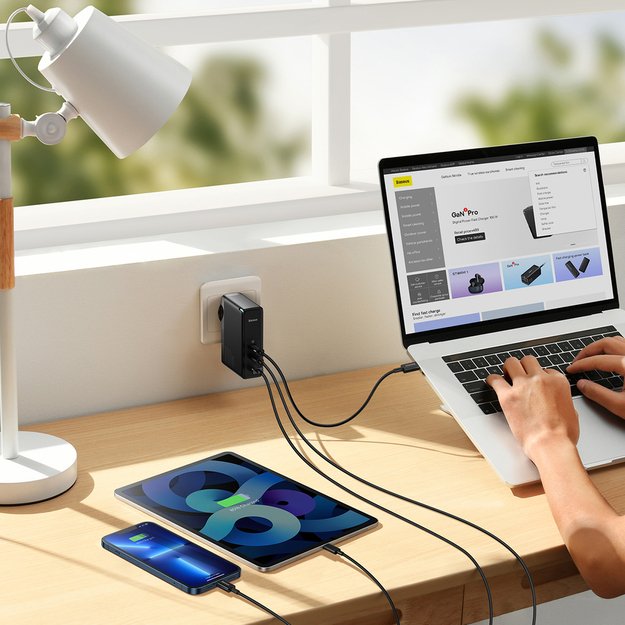 Baseus GaN5 Pro fast charger 2xUSB-C + USB 140W EU black (CCGP100201) 22