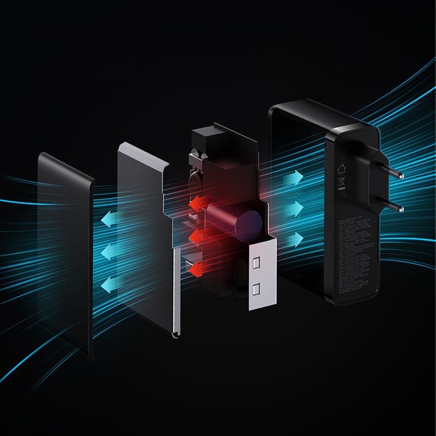 Baseus GaN5 Pro fast charger 2xUSB-C + USB 140W EU black (CCGP100201) 3