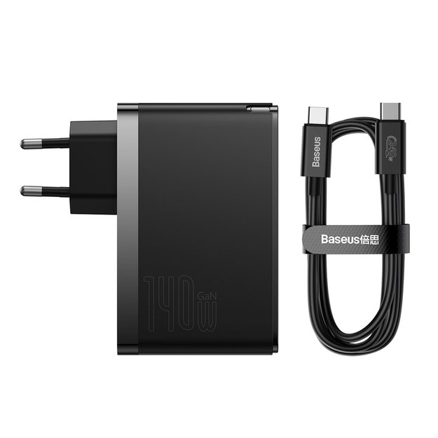 Baseus GaN5 Pro fast charger 2xUSB-C + USB 140W EU black (CCGP100201) 21