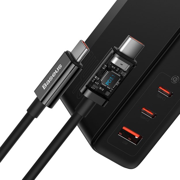 Baseus GaN5 Pro fast charger 2xUSB-C + USB 140W EU black (CCGP100201) 16