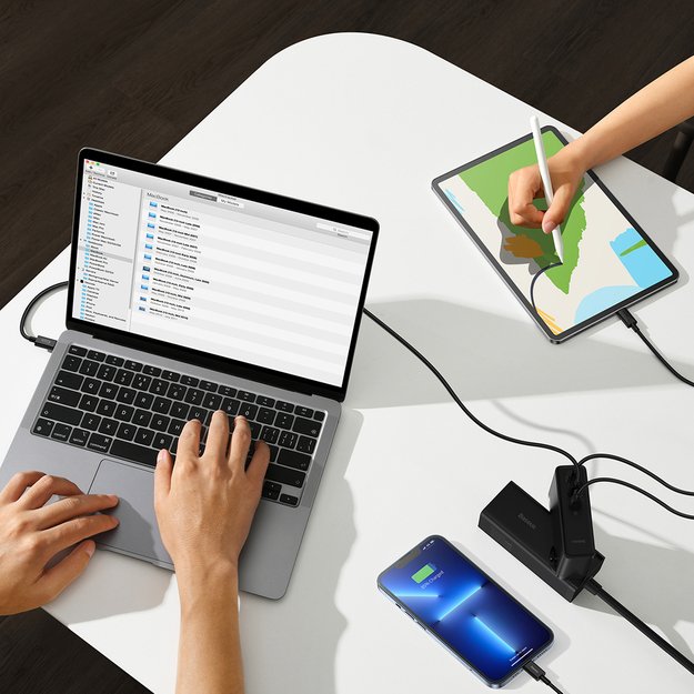 Baseus GaN5 Pro fast charger 2xUSB-C + USB 140W EU black (CCGP100201) 23