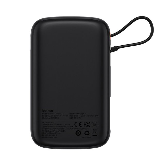 Powerbank 10000mAh 20W Baseus Qpow Pro Overseas Edition + USB C 3A Cable - Black 9
