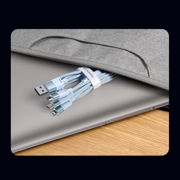 3in1 USB - micro USB / Lightning / USB C 3.5A 1.2m cable Baseus StarSpeed - black 15