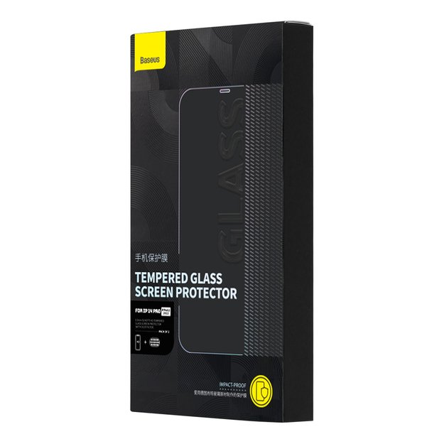 Baseus Set of 2x Tempered Glass for iPhone 14 Pro Full Screen with Speaker Cover 0.3mm + Mounting Frame 4