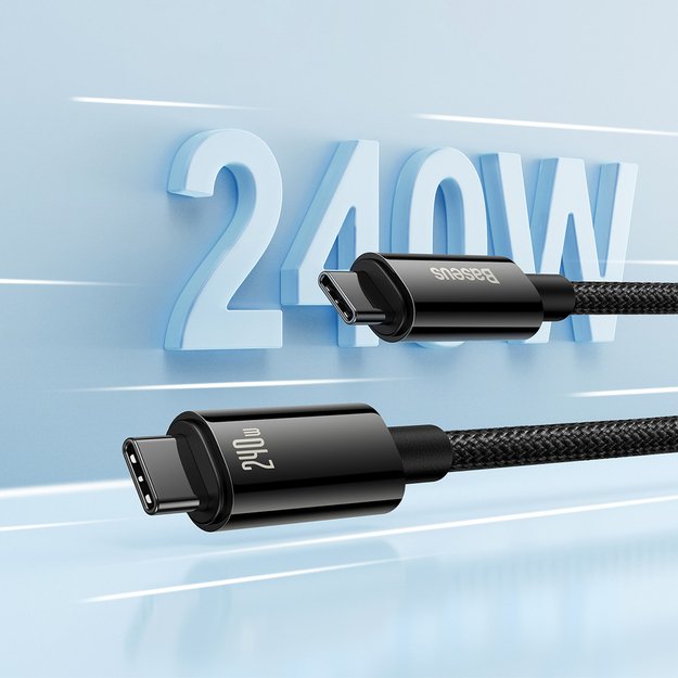 Baseus CAWJ040101 USB-C - USB-C cable 240W 480Mb/s 2m - black and gray 3