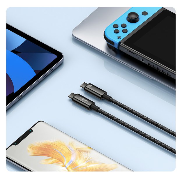 Baseus CAWJ040101 USB-C - USB-C cable 240W 480Mb/s 2m - black and gray 7