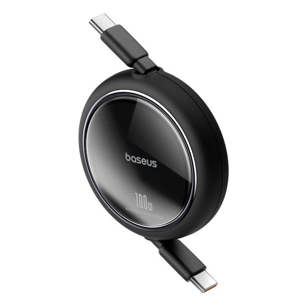 Baseus Free2Draw Mini USB-C - USB-C 100W 1m retractable cable - black 1