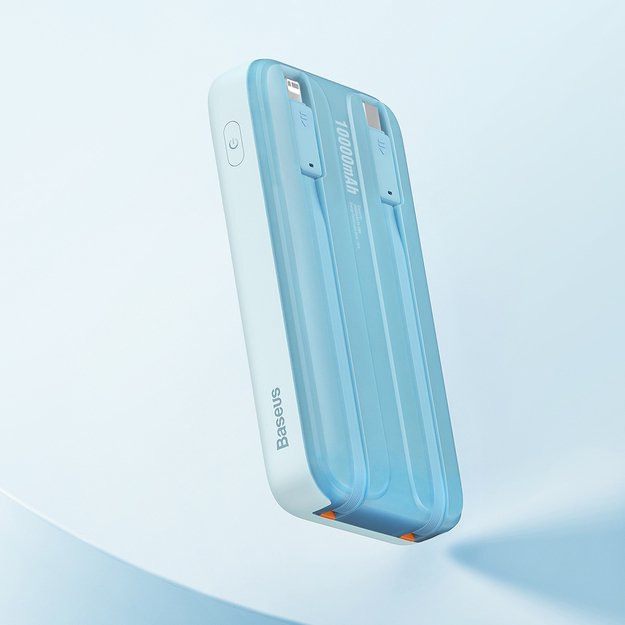Baseus Comet Series powerbank with display 10000mAh 22.5W - blue + USB-A - USB-C cable 0.3m - white 9